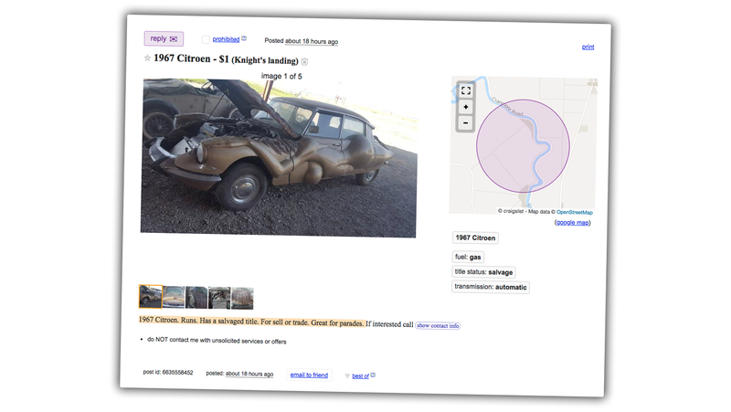 Illustration for article titled Here It Is, The Most Terrifying Citroën On Craigslist